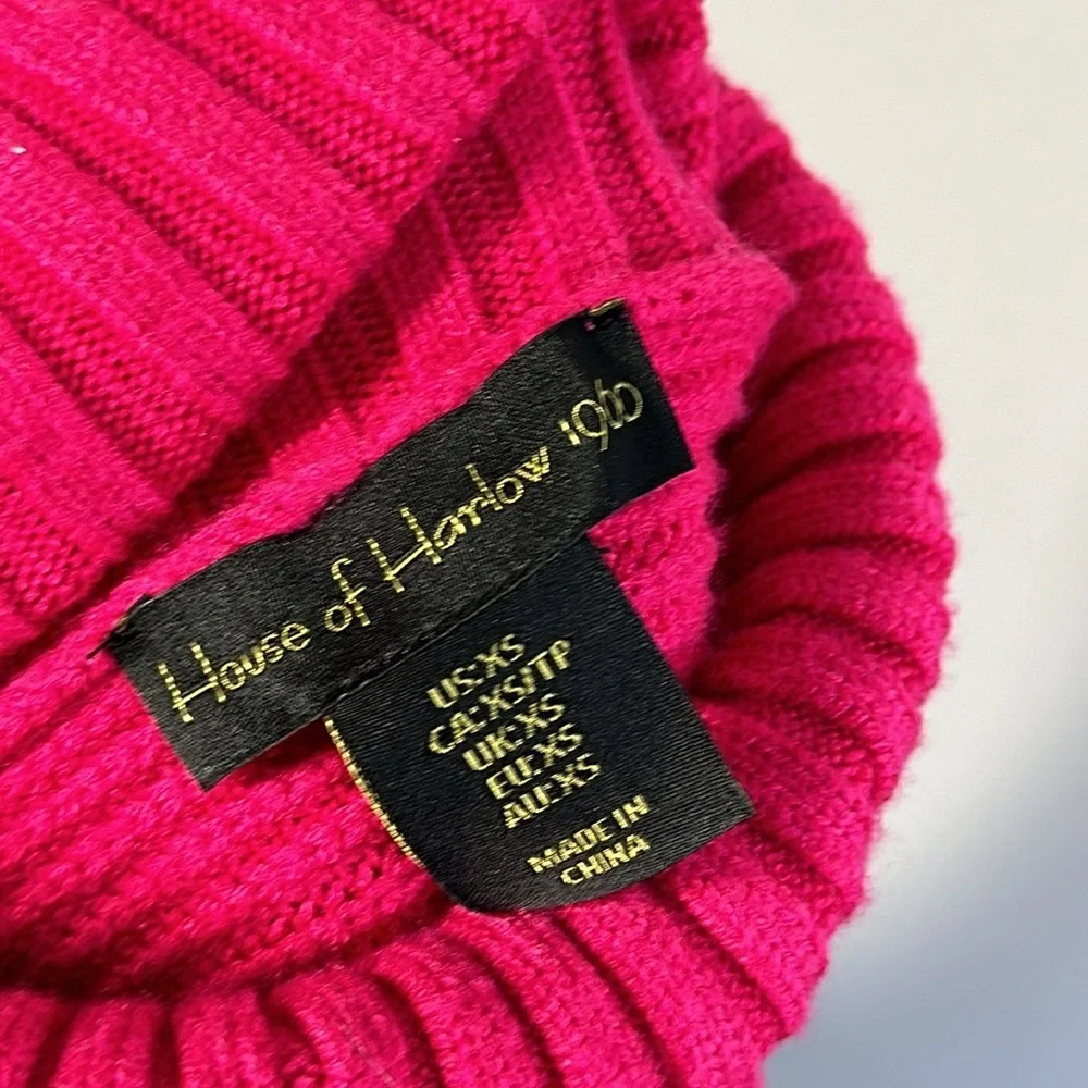 NWT House Of Harlow 1960 Pink Long Sleeve Cropped Turtleneck Sweater Size XS